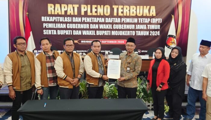 Resmi, KPU Kabupaten Mojokerto Tetapkan DPT Pilakada 2024 Sebanyak 845.655 Pemilih 