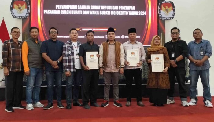 KPU Tetapkan Paslon Cabup dan Cawabup Pilkada Mojokerto 2024
