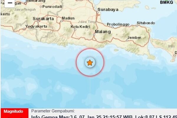 Gempa Berkekuatan 3,6 Magnitudo Guncang Malang Jawa Timur