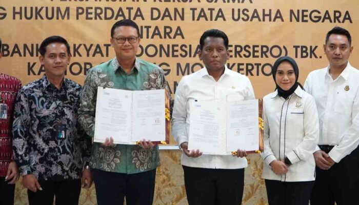BRI dan Kejari Kota Mojokerto Tanda Tangani Kerjasama di Bidang Perdata dan Tata Usaha Negara