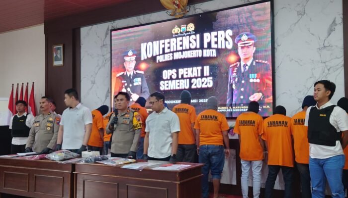Polres Mojokerto Kota Tangkap 18 Preman Selama Operasi Pekat Semeru 2025