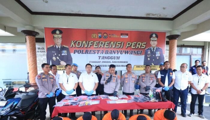 Polresta Banyuwangi Tangkap 37 Tersangka dalam Operasi Pekat Semeru 2025