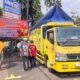 Puluhan sopir truk di Terminal Mojosari, Mojokerto, parkir berjejer saat aksi mogok nasional menolak kebijakan ODOL
