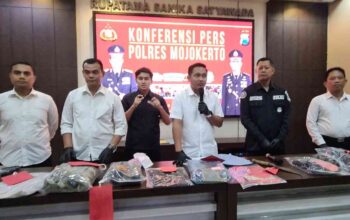 Konferensi pers Satreskrim Polres Mojokerto