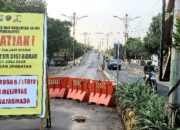 Perbaikan Jalan Dimulai, Sisi Barat Jembatan Gajah Mada Mojokerto Ditutup Sementara