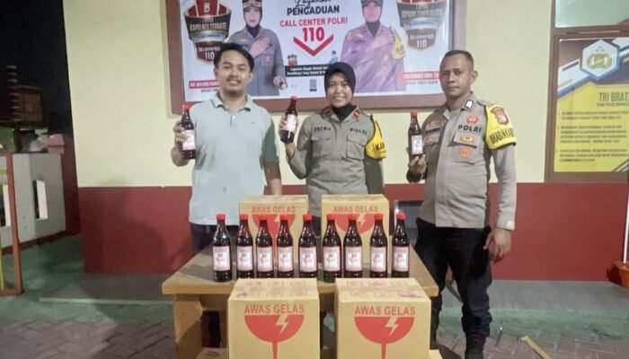 Polsek Ternate Selatan Sita 100 Botol Arak Cina di Pelabuhan Bastiong