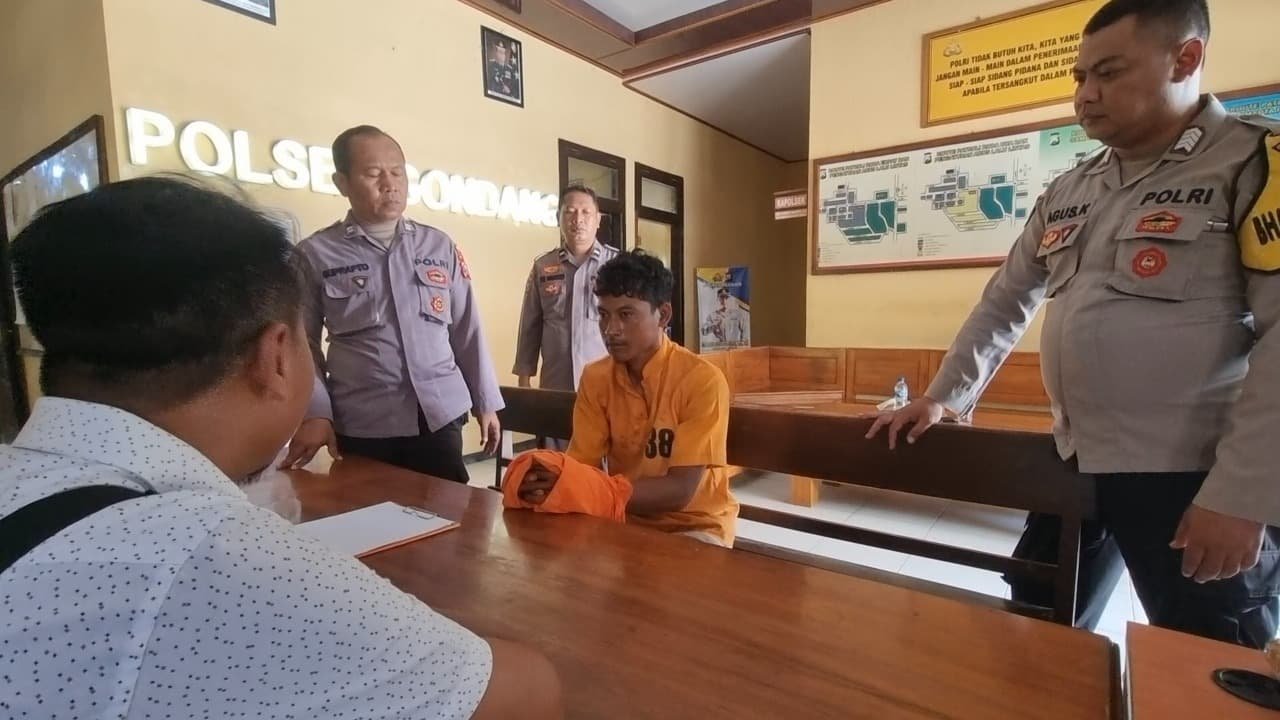 Polisi Nganjuk amankan pencuri motor di sawah