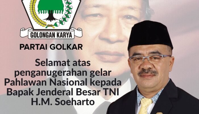 Ketua DPD Golkar Kota Mojokerto Ucapkan Selamat atas Penganugerahan Gelar Pahlawan Nasional kepada H.M. Soeharto