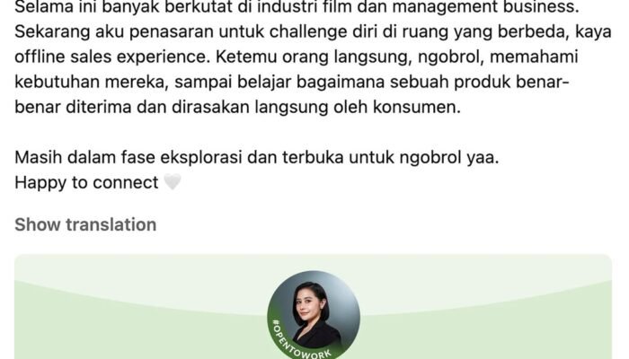 Prilly Latuconsina Jadi Perbincangan Usai Pasang “Open to Work” di LinkedIn, Ingin Beralih Profesi?