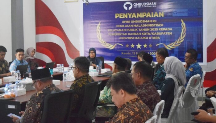 Ombudsman Malut Serahkan Hasil Penilaian Opini Maladministrasi Pelayanan Publik Tahun 2025 Kepada Lima Kepala Daerah 