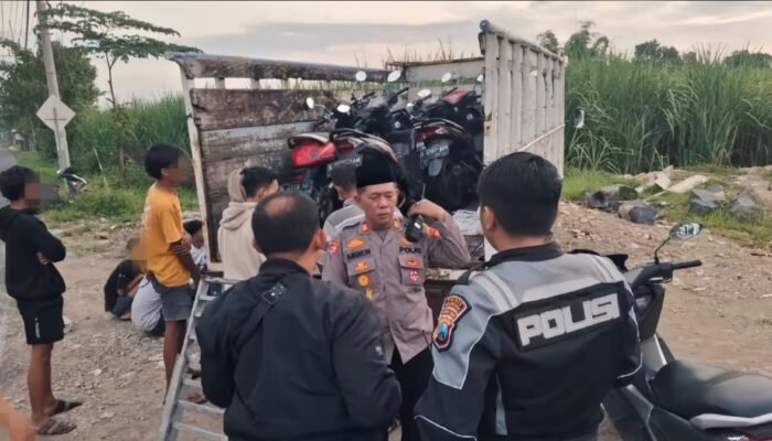 Puluhan Remaja di Mojokerto Terjaring Razia Balap Liar, 21 Kendaraan Diamankan
