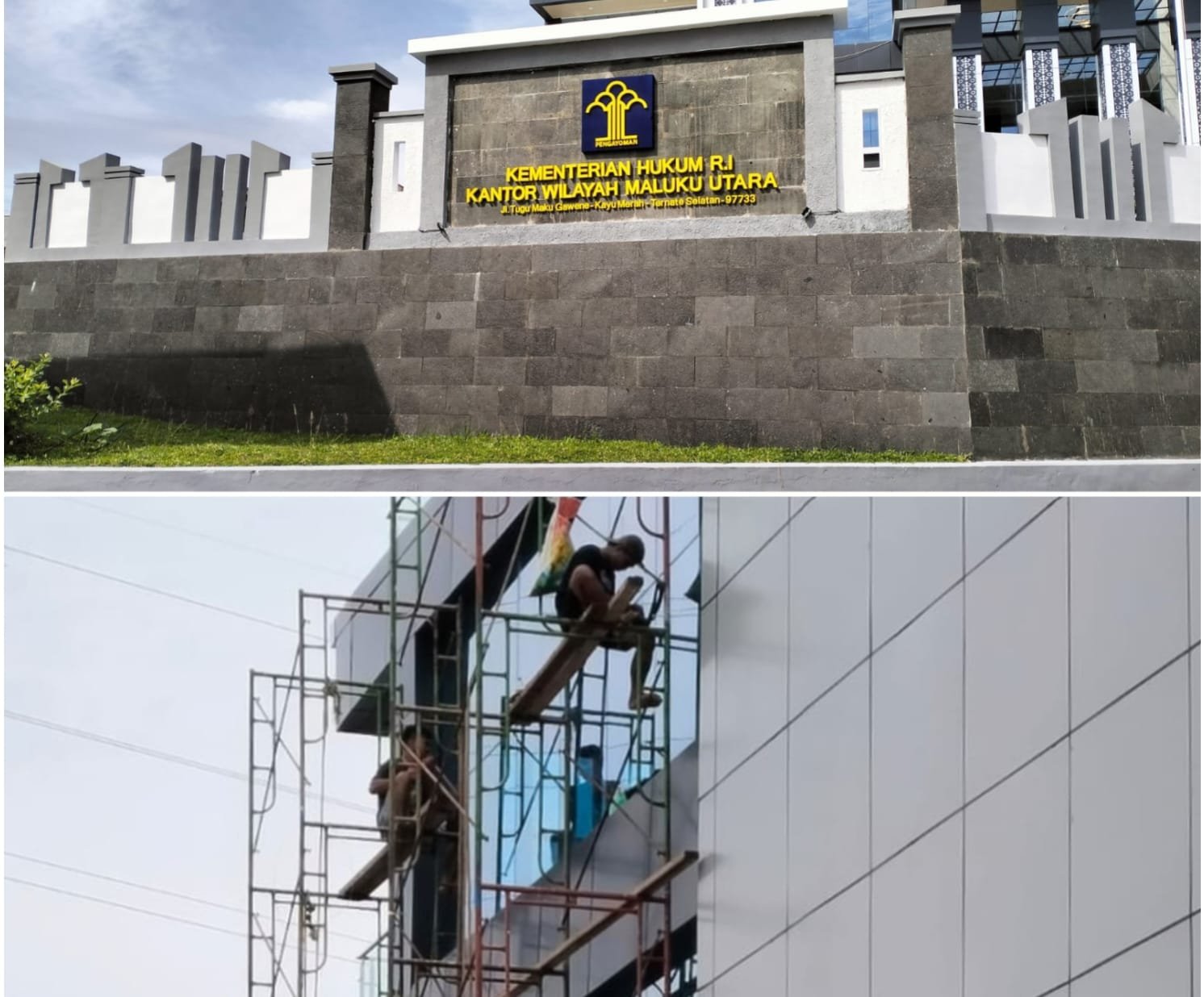 Gedung kanwil kemenkum Malut dalam tahapan pembangunan foto: lentera Inspiratif