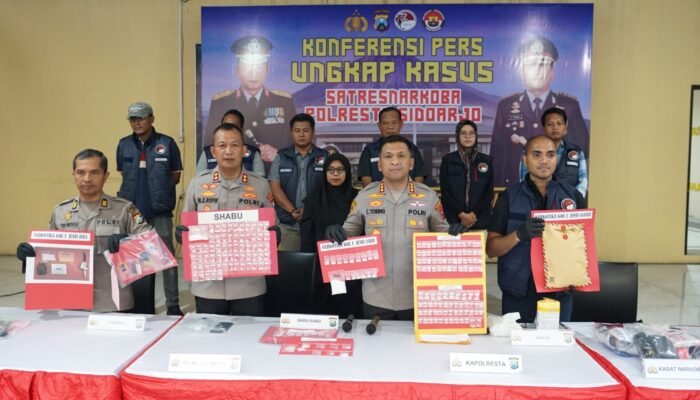Polresta Sidoarjo Bongkar 19 Kasus Narkoba Selama Maret 2026, 25 Tersangka Diamankan