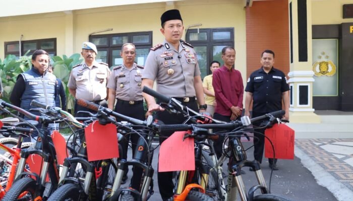 Komplotan Maling Sepeda Antarprovinsi Dibekuk, Satreskrim Polres Magetan Amankan 8 Sepeda Hasil Curian
