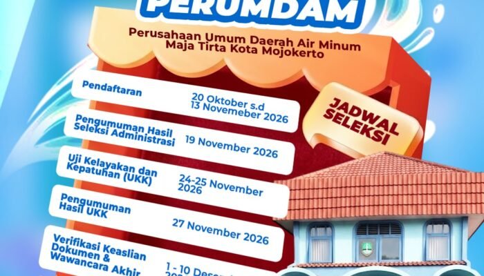 Pemkot Mojokerto Buka Seleksi Direksi Perumda Maja Tirta 2027–2031, Pendaftaran hingga 13 November