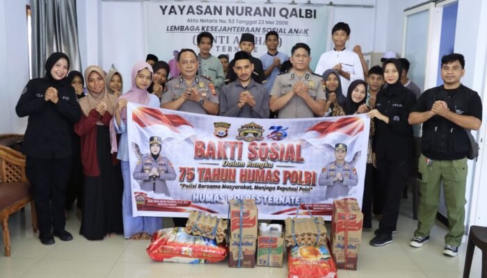 Sambut HUT ke-75 Humas Polri, Polres Ternate Berbagi dengan Anak Panti Asuhan